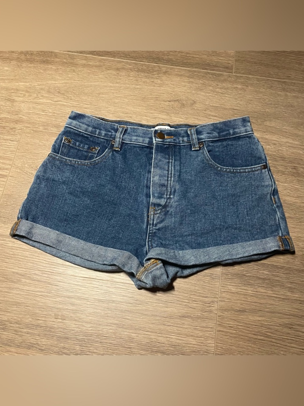 Forever 21 High-Rise Blue Denim Jean Shorts Women’s Size 25 Button Fly Summer